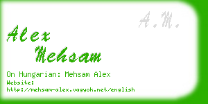 alex mehsam business card